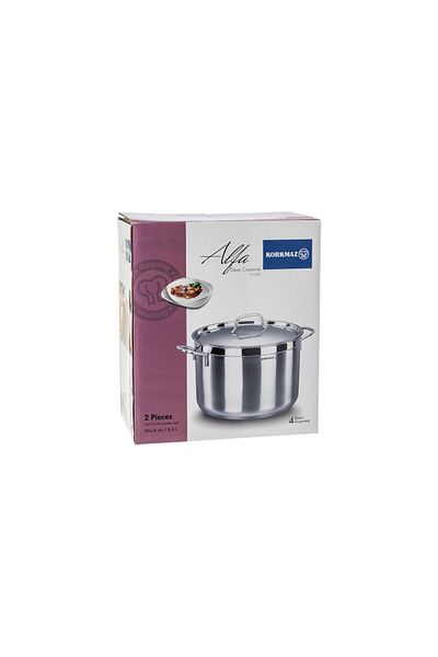 KORKMAZ 18/10 Alfa Extra Turkish Stainless Steel Pot, Size 26