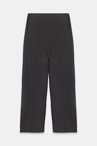 Setre Bitter-Brown Relaxed Fit Linen Trousers with Waistband Detail