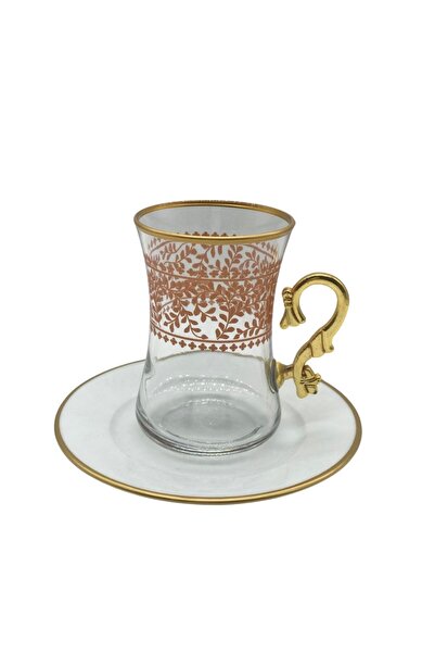 MEVLANA BAZAAR طقم فناجين شاي منقوشة لـ 6 أشخاص