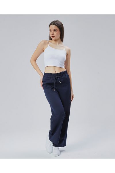 HANIMCA GİYİM Summer Waist Wide Laticic Bodelli Comfortable Fit Loose Leg Women's Pants