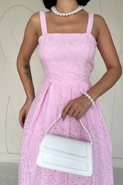 buğrahayalin Pink Strap Brode Dress