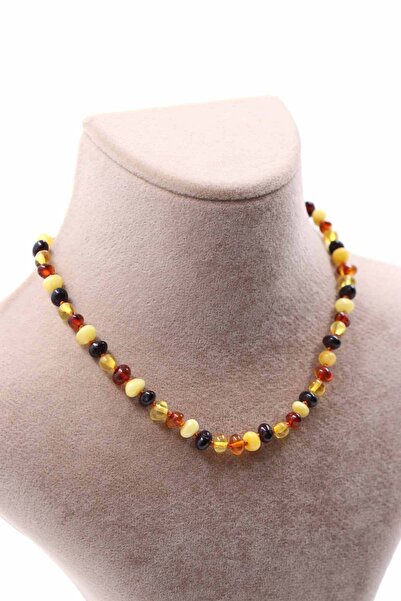 MYTAKIAĞACIMFH Sertifikalı Doğal Taş Damla Kehribar Bebek Kolye Diş 4-6gr Mix