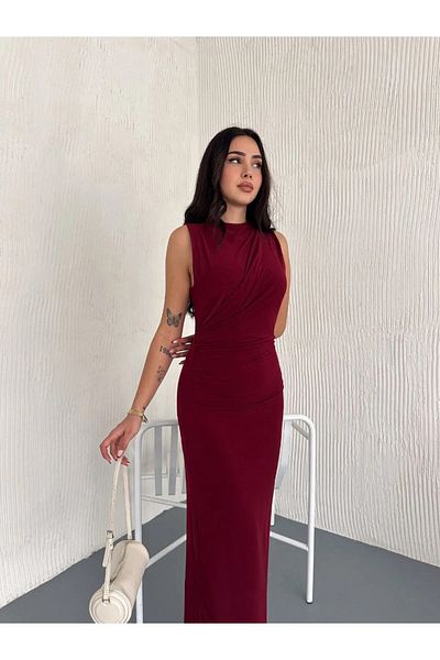 Velista Drabe Collar Evening Dress
