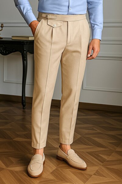 town walker Erkek Italyan Kesim Kumaş Pantolon cep detaylı Old Money tarz