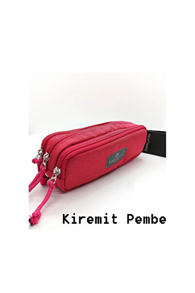 Faber Castell Оригінальний червоний триочний пенал яскравих кольорів