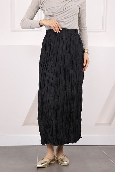 İmajButik Μαύρη ελαστική φούστα μέσης