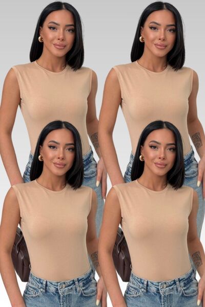 Lunamiratto Trucker Cream - 4'Cü Crew Neck - Zero Sleeve Body - Beige Cotton ...