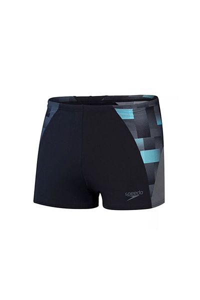 SPEEDO Max Splice Asht Am Black/Grey Men's Swim Trunks 8- 00300317540   Black