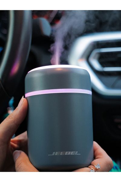 Jeebel Mini Humidifier 300ml with LED Light | USB Powered | Silent Operation | Home & Car|White
