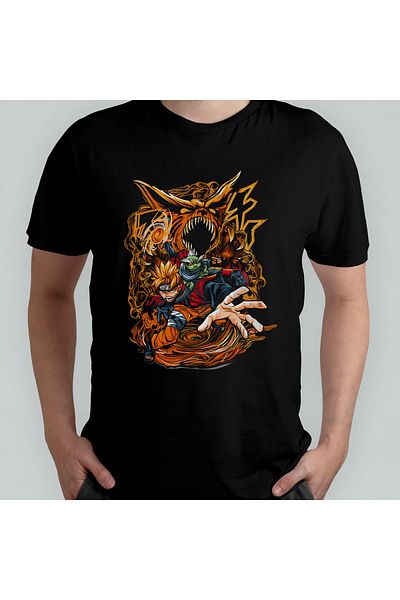 Pixxa Naruto Anime Manga Unisex 100% βαμβακερό μπλουζάκι με γιακά ποδηλάτη μοντέλο 8