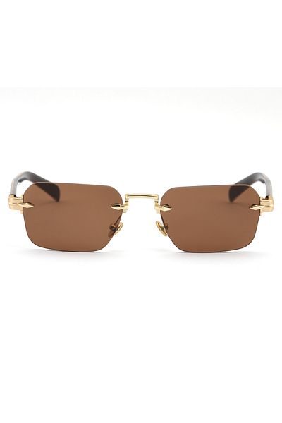 TomyHelf Unisex Sunglasses, Rectangular Design and Gold K.Color Acetate Frame