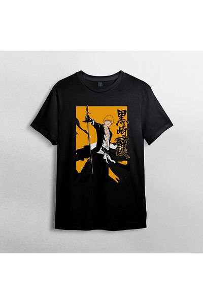 Pixxa Bleach Anime Manga Unisex 100% βαμβακερό μπλουζάκι με λαιμόκοψη μοντέλο 3
