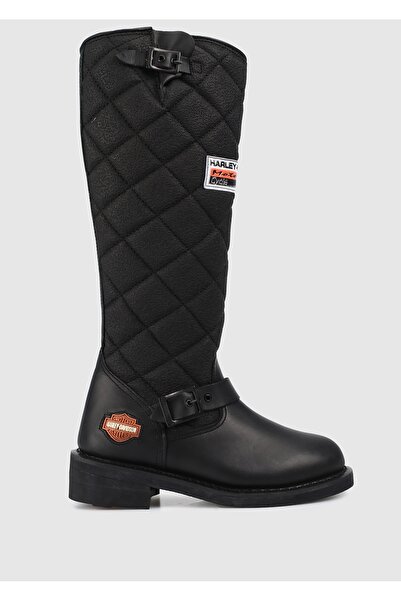 Harley Davidson Laconia Hi 646 Siyah Kadın Yağlı Deri Bot 025G100078