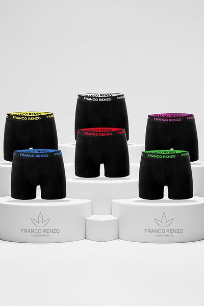FRANCO RENZO Ανδρικό μπόξερ 6 τεμαχίων Luxury Box Boxer από βαμβάκι και Lycra