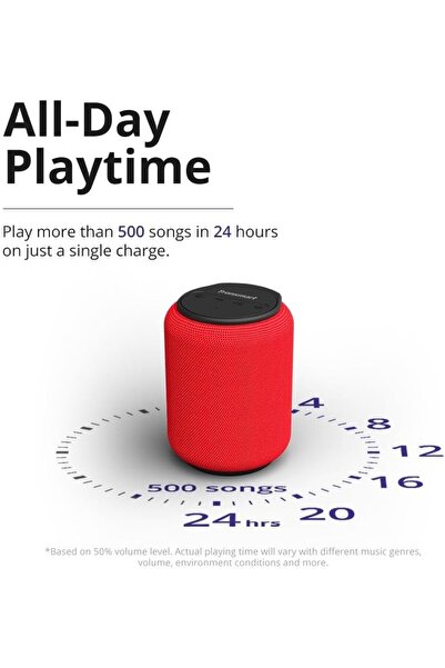 Tronsmart T6 Mini Upgraded 15w Portable Bluetooth Speaker, 24 Hours Playback, Ipx6 Waterproof Red