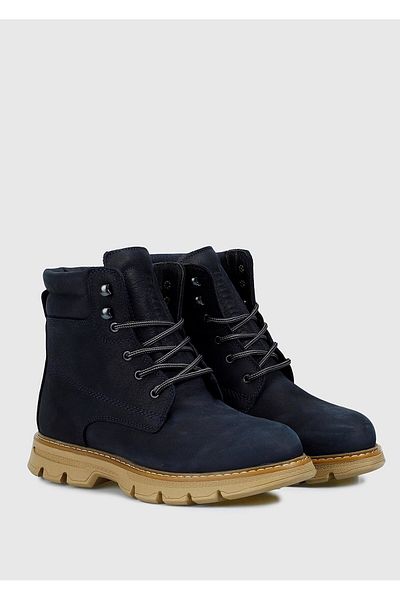 Bulldozer Men's Boots - Navy Blue Leather