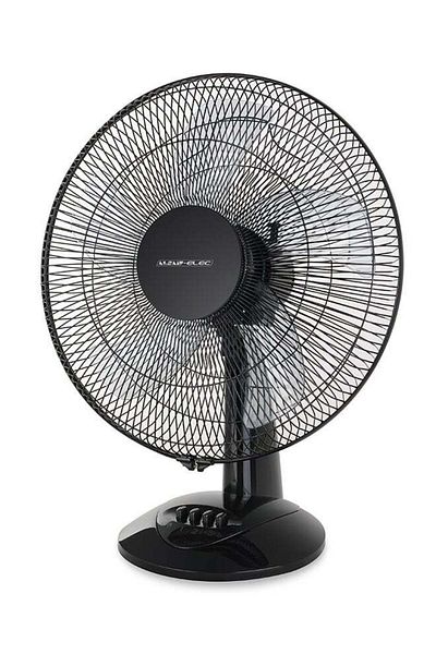 Alsafe Table Fan with Five Blades, 16-inch, 3 Speeds, E05903, Black