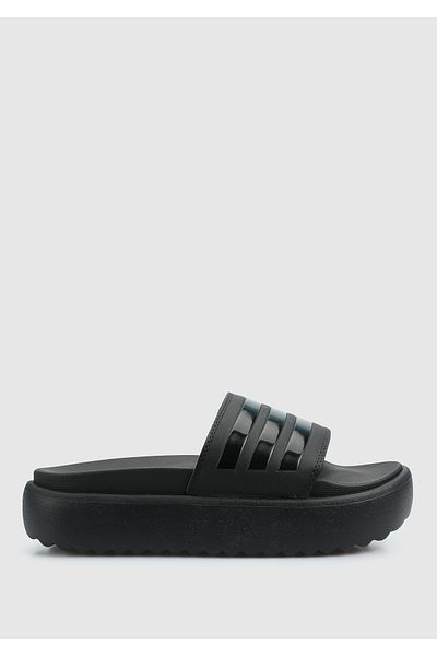 adidas Black Platform Slippers - Women's Adılette Hq6179