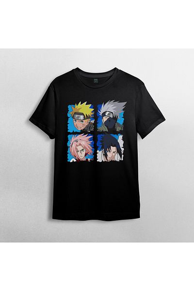 Pixxa Naruto Anime Manga Unisex 100% βαμβακερό μπλουζάκι με λαιμόκοψη