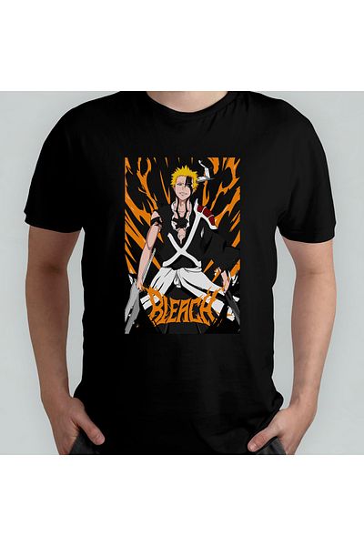 Pixxa Bleach Anime Manga Unisex 100% βαμβακερό μπλουζάκι με λαιμόκοψη μοντέλο 7