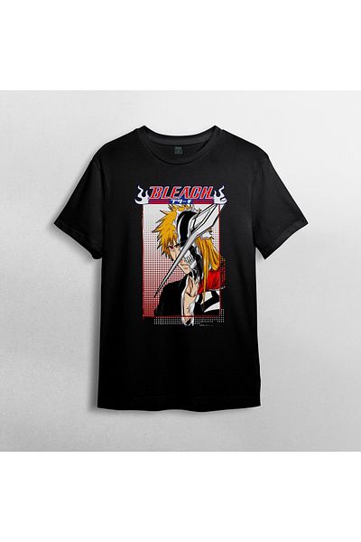 Pixxa Bleach Anime Manga Unisex 100% βαμβακερό μπλουζάκι με λαιμόκοψη μοντέλο 2