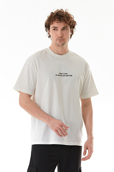 Fulla Moda Text Embossed Printed Crew Neck T-Shirt