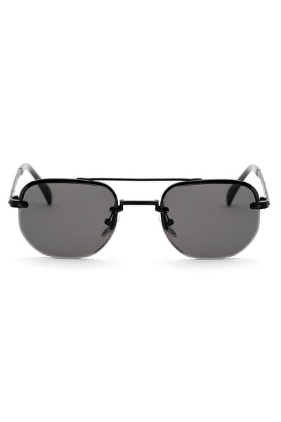 TomyHelf Unisex Sunglasses - Rectangle Design, Black Metal Frame and Glass Db1078/S