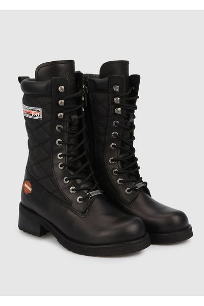 Harley Davidson Rose Black Γυναικείες δερμάτινες μπότες λαδιού 025z 100217