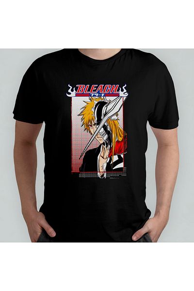 Pixxa Bleach Anime Manga Unisex 100% βαμβακερό μπλουζάκι με λαιμόκοψη μοντέλο 2