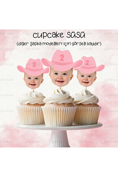 partikuki 10 adet Fotoğraflı Cupcake Kürdan Süsü Topper Doğum Günü Diş Buğday...