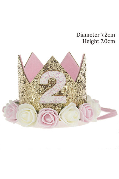 Choice قبعة حفلات عيد ميلاد الطفل على الطراز C، تاج الأميرة، عصابة رأس لحفل استقبال الطفل الأول، 1 و2 و3 سنوات
