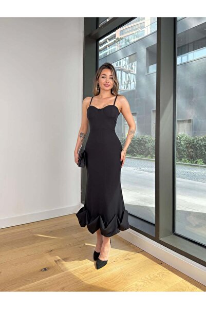 Afiş Butik Μίντι φόρεμα με ασύμμετρη καμπύλη στρίφωμα