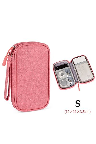 Choice Pink S Large Size Travel Organizer Bag Cable Storage Organizers Pouch Carry Case Portable Waterproof