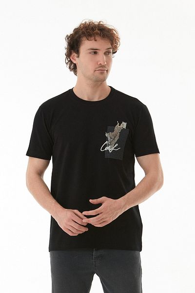 Fulla Moda Μπλουζάκι με κεντητό κείμενο με στάμπα