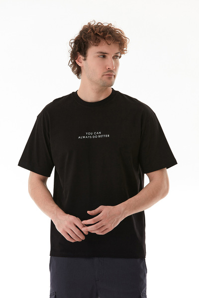 Fulla Moda Μπλουζάκι με λαιμόκοψη με ανάγλυφο κείμενο