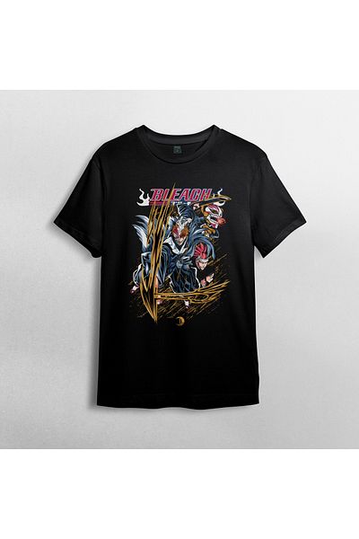 Pixxa Bleach Anime Manga Unisex 100% βαμβακερό μπλουζάκι με λαιμόκοψη μοντέλο 4