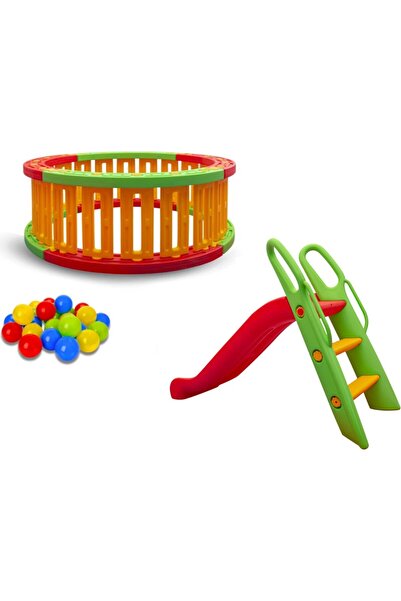 MUPARK Yuvarlak - Top Havuzu Tam Set - Küçük Çocuk Kaydırak - Top Havuzu Topları - Top Havuzu - Oyun Alanı