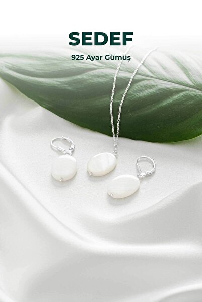 luxtone Sertifikalı Yuvarlak Set 925 Ayar Gümüş Kolye Küpe Doğaltaş