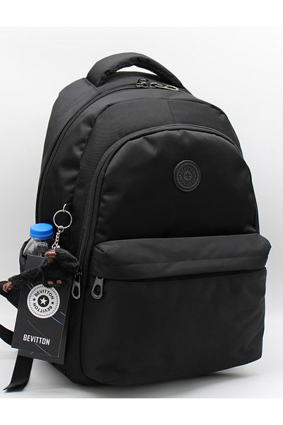Bevitton Unisex Μαύρο Σακίδιο Πλάτης - Αδιάβροχο, Καθημερινή Σχολική Τσάντα 2200