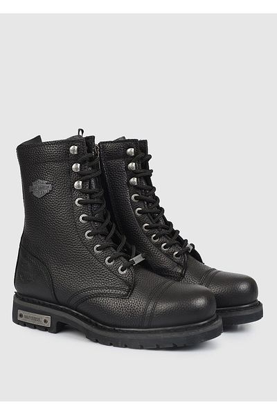Harley Davidson Colmar Μαύρες Γυναικείες Δερμάτινες Μπότες με στάμπα 025γρ 100328