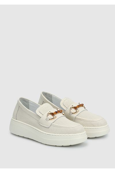 Provoq Ecru Leather Women's Shoes