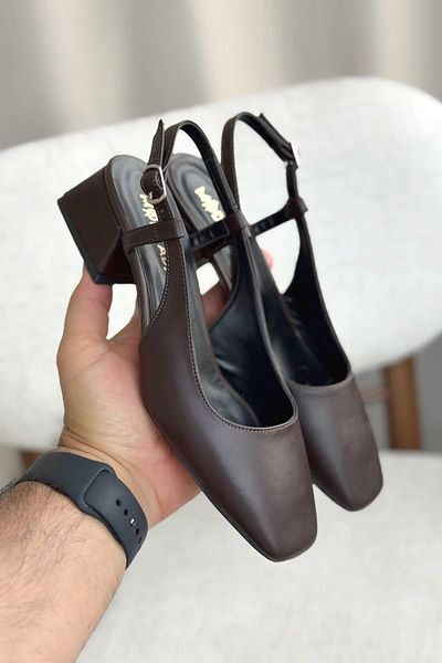 GOFFSHOES Дамски обувки на висок ток Pogba Y Court, кафяви, от кожа