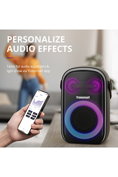 Tronsmart Halo 110-60w With Wired Mic Portable Party Bluetooth Karoke Speaker,stereo Pairing, Black