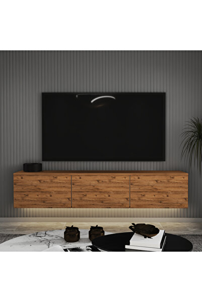 İNARCH DİZAYN T0020 Alston 3 Kapaklı Duvara Monte Tv Ünitesi LED Işıklı, Mode...