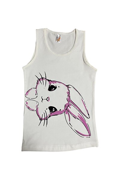 elmas kids Κοριτσίστικο σετ μπόξερ από 100% βαμβάκι σε λευκό χρώμα με σχέδιο κουνελιού