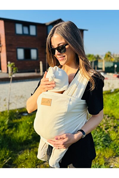 kubbe Pamuklu Esnek Wrap Sling, Cepli Anakucağı - Premium Birinci Sınıf - Bab...
