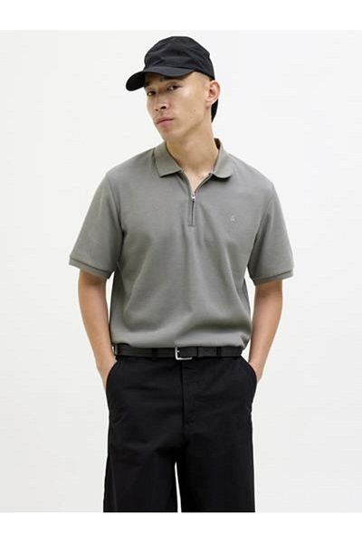 Jack & Jones Tricou pentru bărbați JACK JONES cu fermoar cu guler polo 12279177