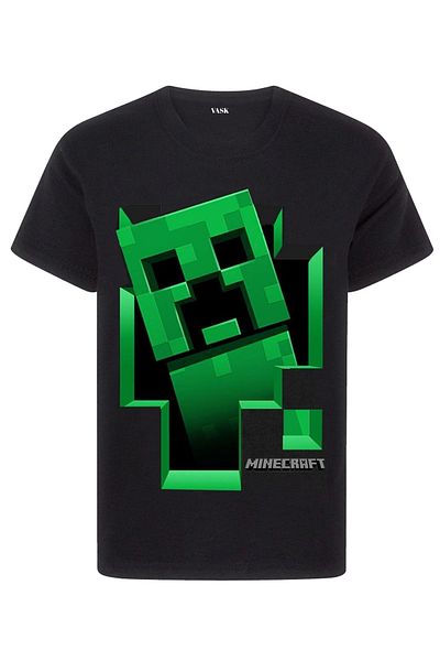 VASK Creeper Printed Black Kids T-Shirt - Short Sleeve 100% Cotton