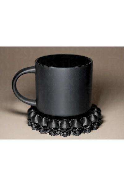 Cypnova Kafatası Bardak Altlığı Gotik Tarz Dekoratif Altlık | Masa Koruyucu Ş...