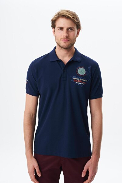 Arma Ar-ma Erkek Polo Yaka Tişört Yazi Baskili Regular Fit Çift Toplama Penye...